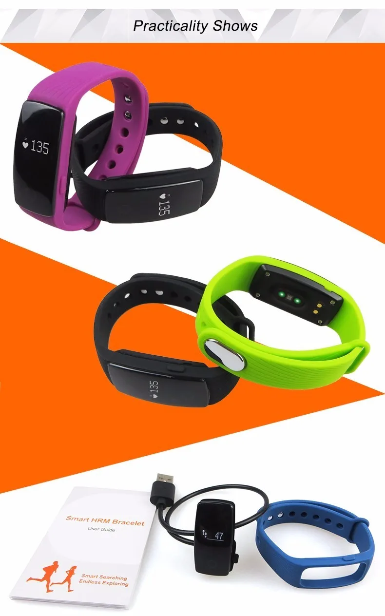ID107 Smart Bracelet Watch Heart Rate Monitor Bluetooth4.0 Wristband For Android (7)